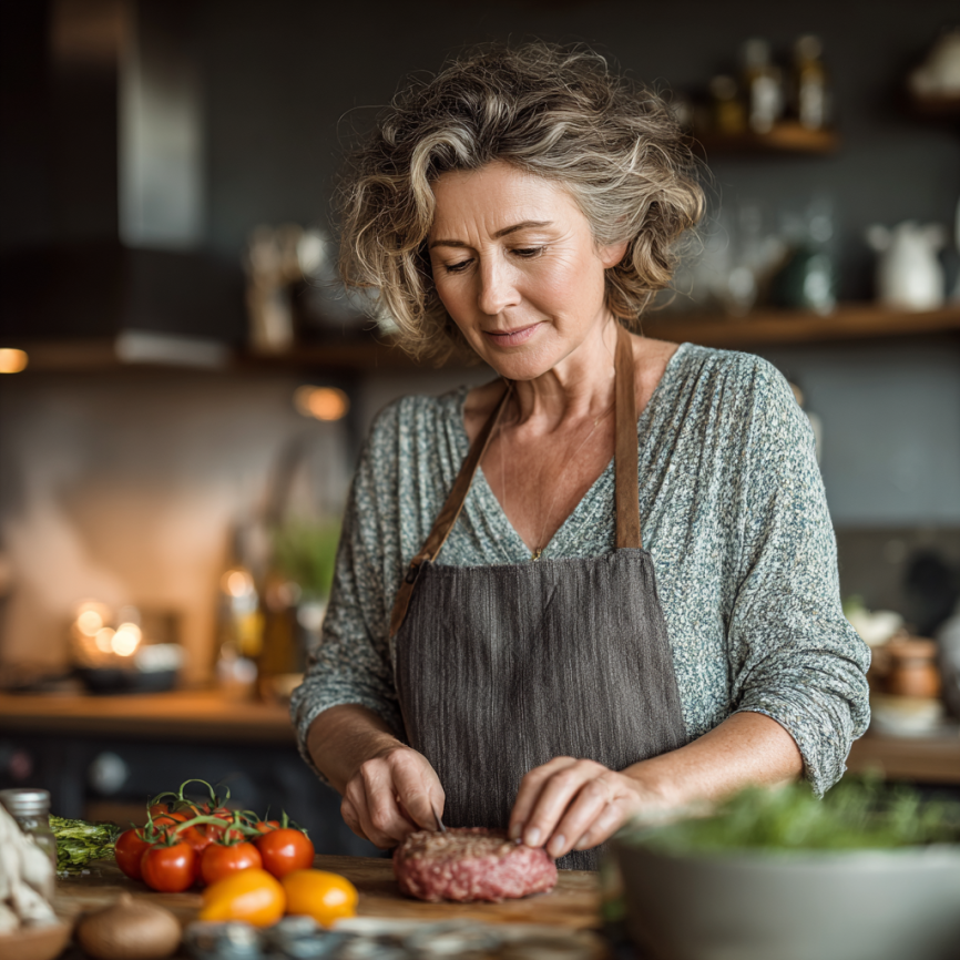 Щасливі літні люди з здоровим харчуванням
